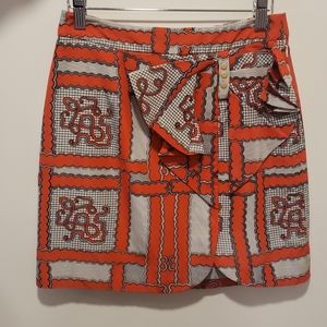 Leifsdottir Orange & Black Bow Skirt